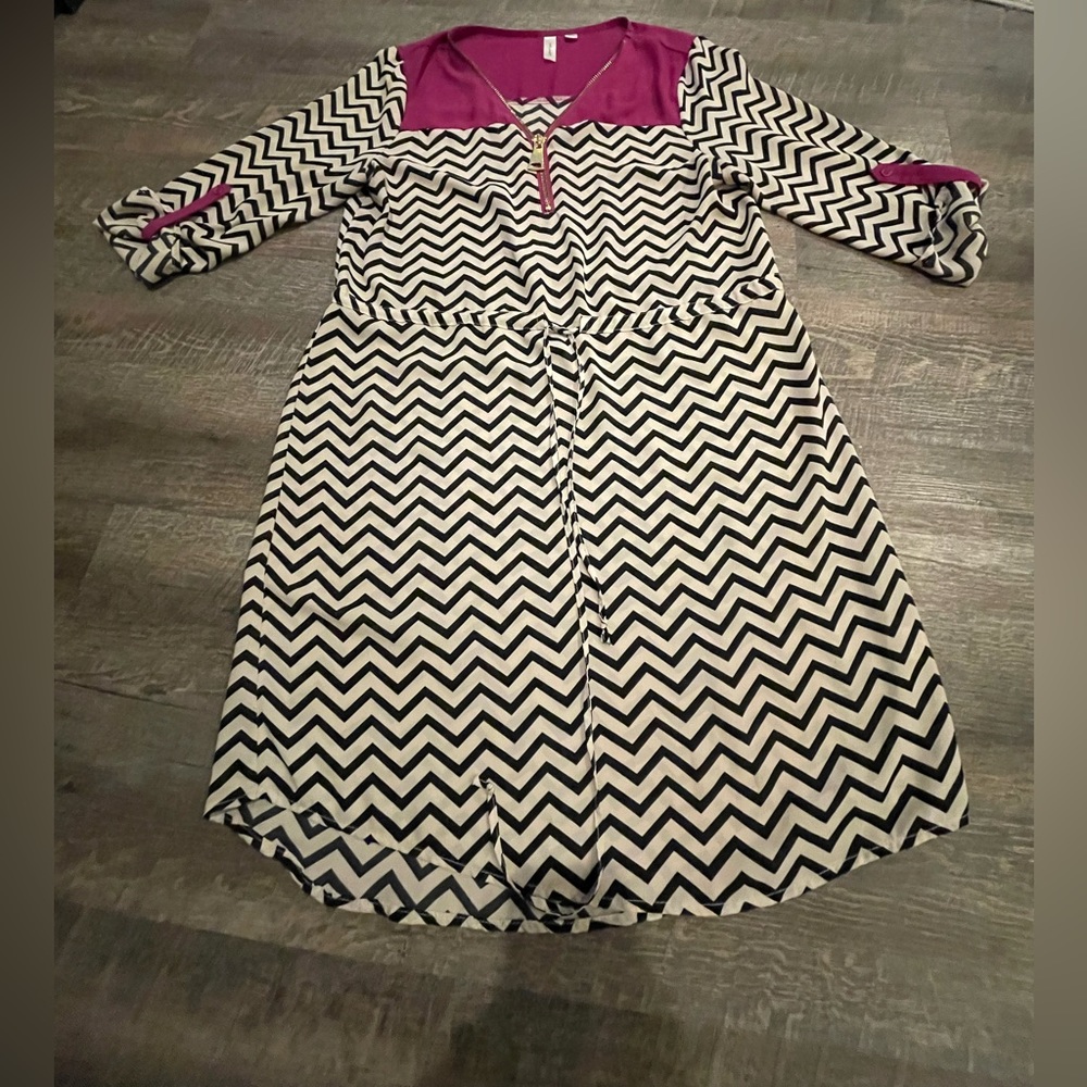 Chevron purple dress